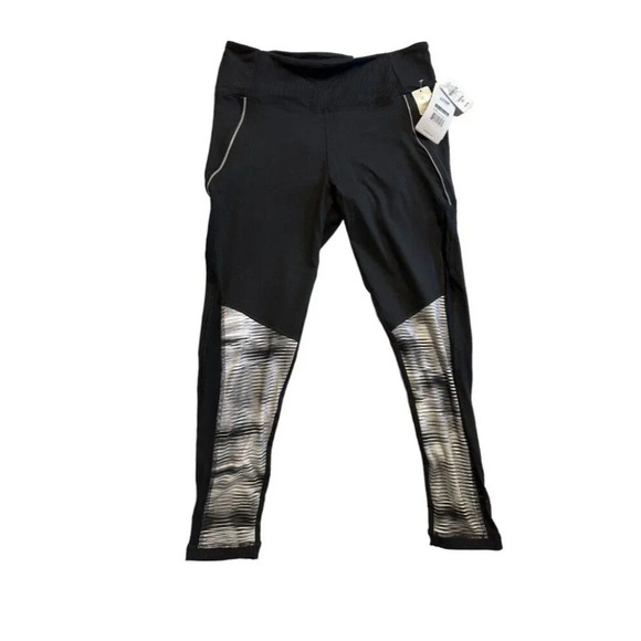 MARIKA Tummy Control Leggings Coolmax Gusset Heathered Mesh Low Leg Panel Neiman - Picture 1 of 11